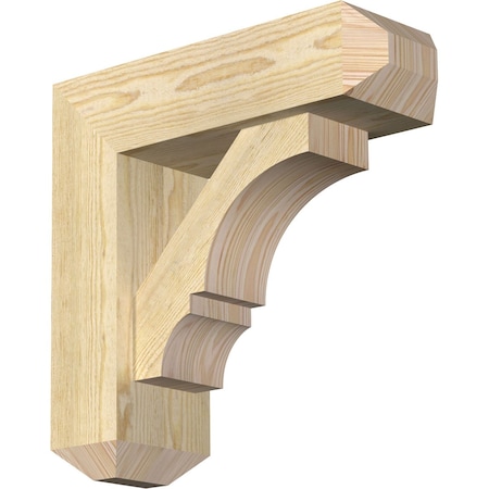 Ekena Millwork Balboa Craftsman Rough Sawn Bracket w/ Offset Brace, Douglas Fir, 6"W x 18"D x 18"H BKT0604X18X18BOA04RDF